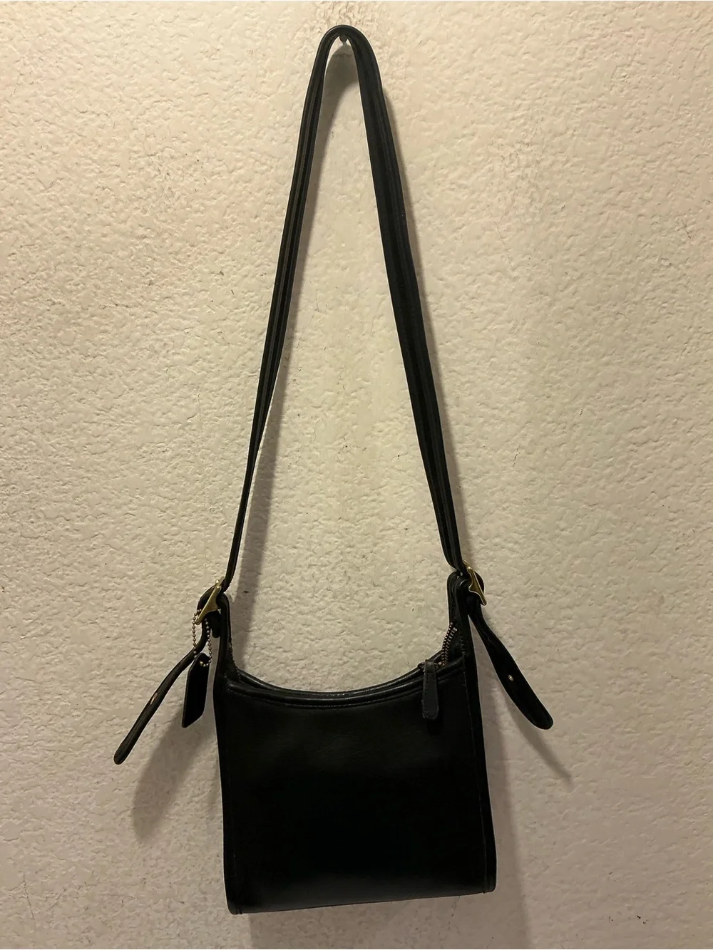 Vintage Coach 9997 Mini Black Legacy Zip Black Leather Bag Silver Hardware